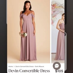 BIRDY GREY Devin Convertible Dress - Dark Mauve XS Chiffon